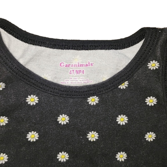 GARANIMALS Black with Daisy Pattern Tank Top - Picture 2 of 3